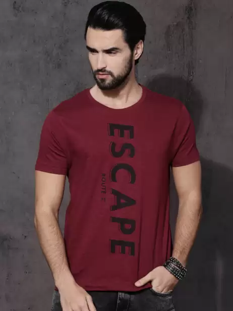 Slub Effect Printed Cotton Pure Cotton T-shirt - image 4