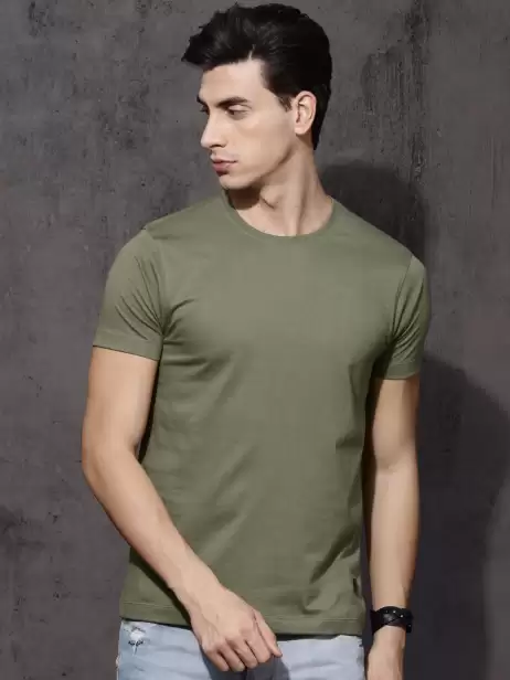 Solid Round Neck T-shirt - image 4