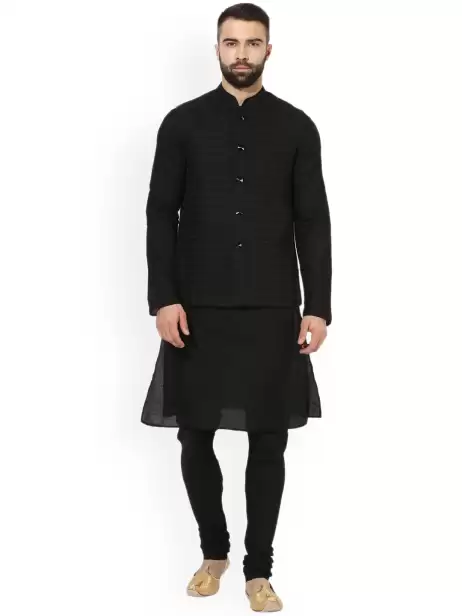 Men Kurta Set with Nehru Jacket - image 4