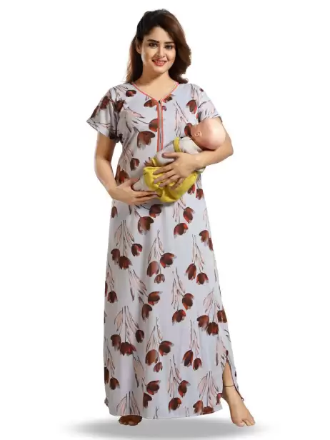 Printed Satin Nightdress - image 4