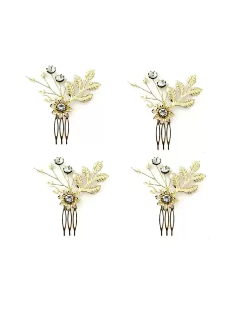 Women 4Pcs Floral Comb Pin - image 4