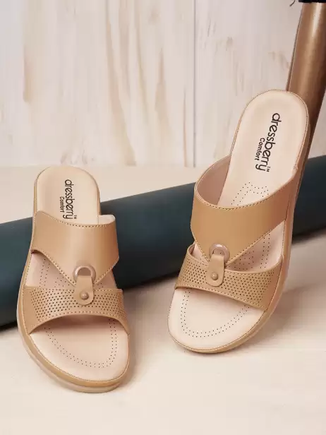 Women Textured Open Toe Flats - image 4
