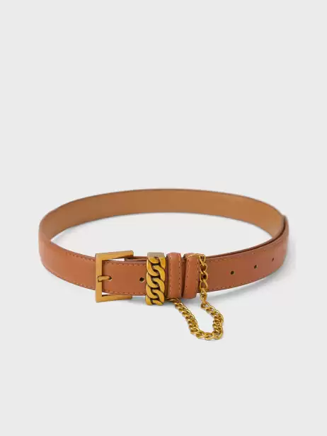Women PU Belt With Chain Drop - image 4