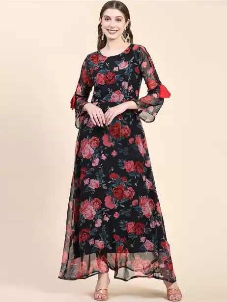 Printed A-Line Ethnic Dress - image 4