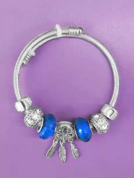 Women Silver-Plated Charm Bracelet - image 4