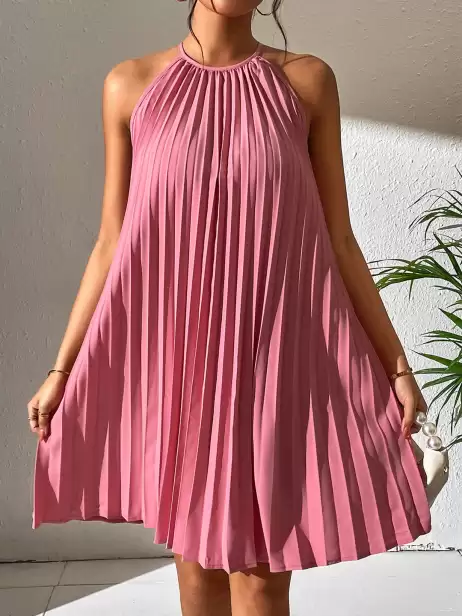 Accordion Pleats A-Line Dress - image 4