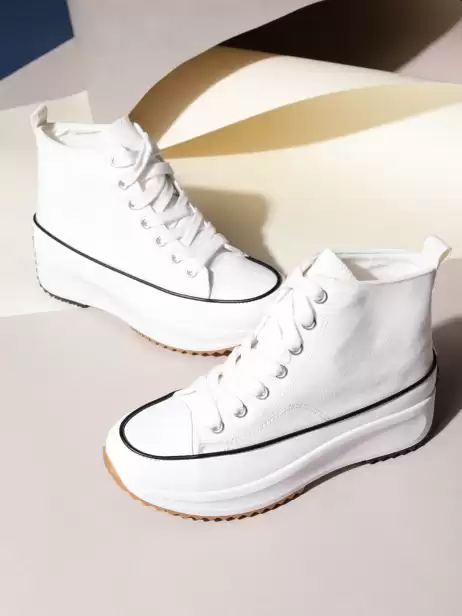 Women Canvas High-Top Sneakers - image 4