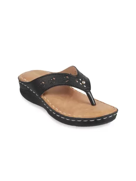 Women Textured Open Toe Flats - image 4