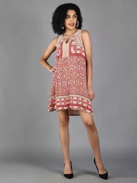 Printed A-Line Dress - image 4