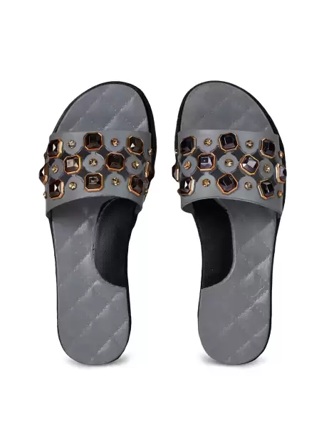 Women Embellished Sliders - image 4