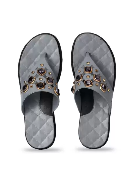 Women Embellished Thong Flip-Flops - image 4
