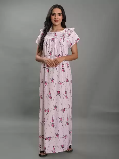 Floral Printed Maxi Nightdress - image 4