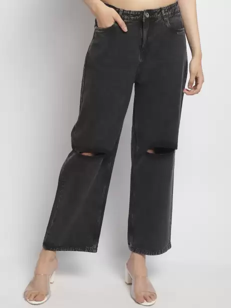 Women Slash Knee Jeans - image 4