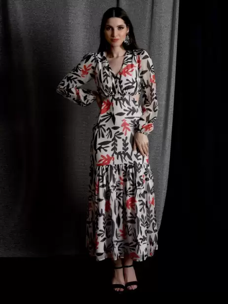 Printed Chiffon Maxi Dress - image 4