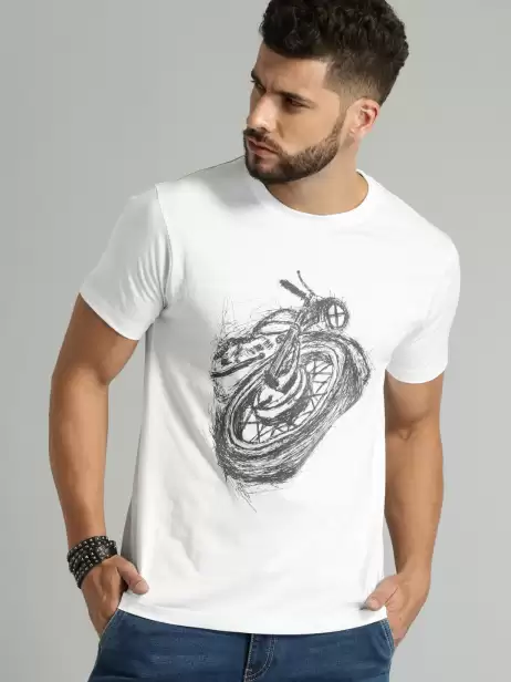 Printed Round Neck Pure Cotton T-shirt - image 4