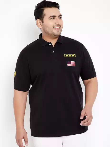 Plus Size Men Solid Polo Collar Pure Cotton T-shirt - image 4