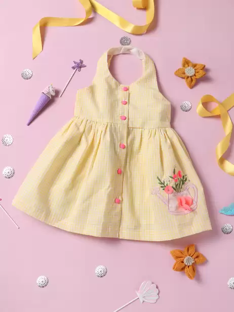 Girls Checked Fit and Flare Dress - image 4