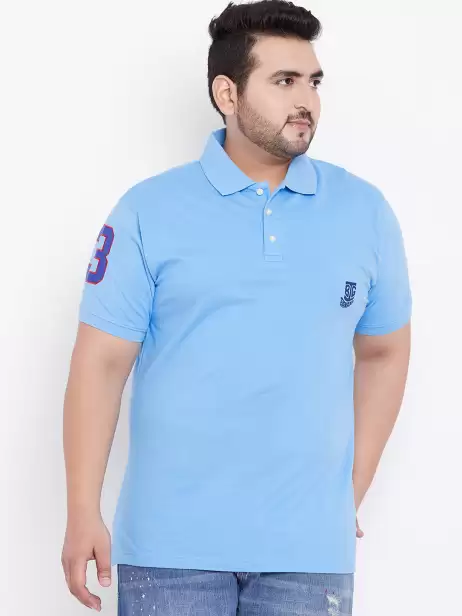 Plus Size Solid Polo Collar Pure Cotton T-shirt - image 4