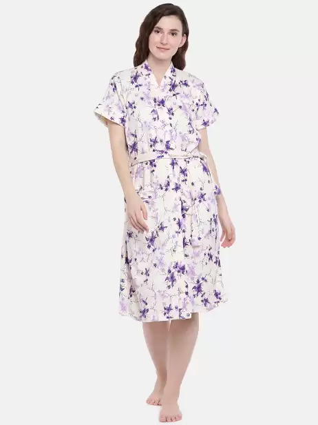 Women Printed Bath Robe - image 4