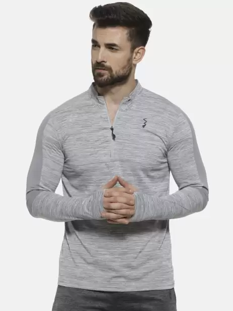 Solid Mandarin Collar T-shirt - image 4