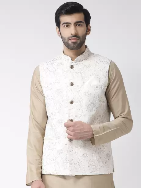 Men Printed Nehru Jacket - image 4