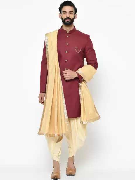 Men Sherwani Dupatta Set - image 4