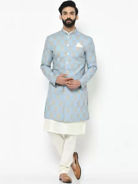 Men Printed Sherwani Set - image 4