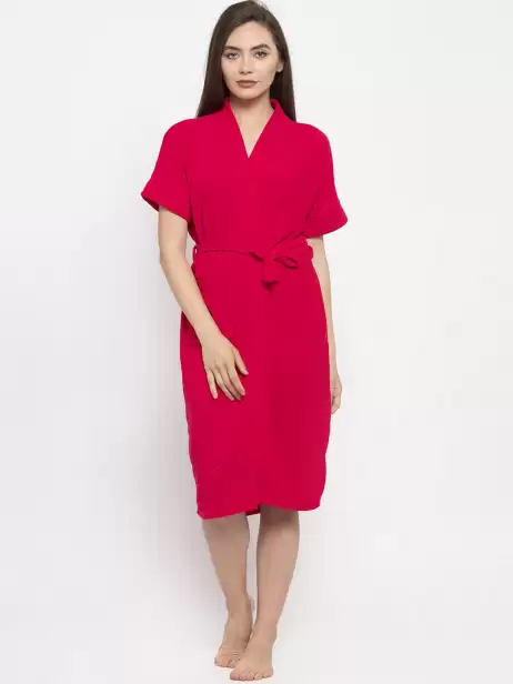 Women Solid Bath Robe - image 4