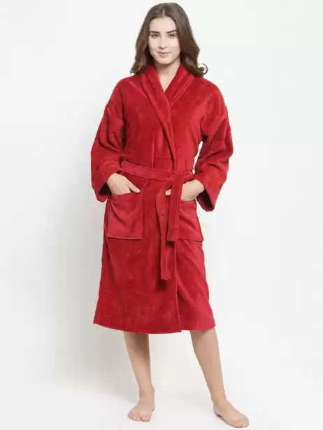 Women Solid Comfort Large Bath Robe - image 4