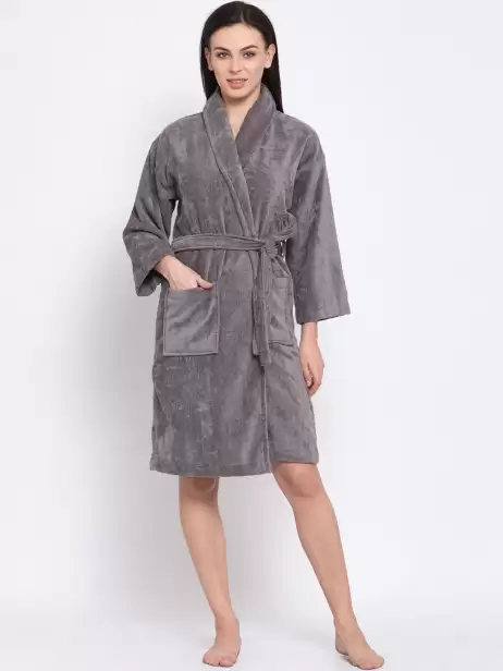 Women Solid Bathrobe - image 4
