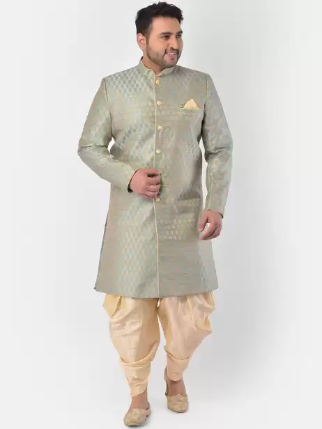 Men Printed Woven Sherwani Set - image 4