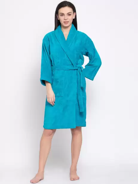 Women Solid Bath Robe - image 6
