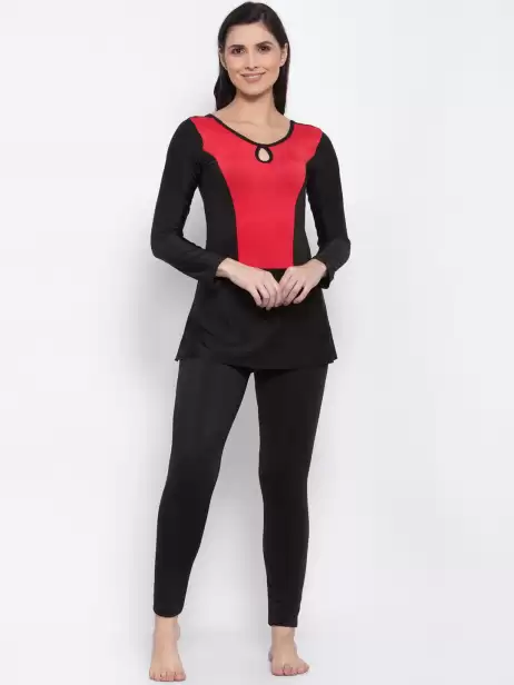 Women Colourblocked Single Piece Long Swimwear - image 4