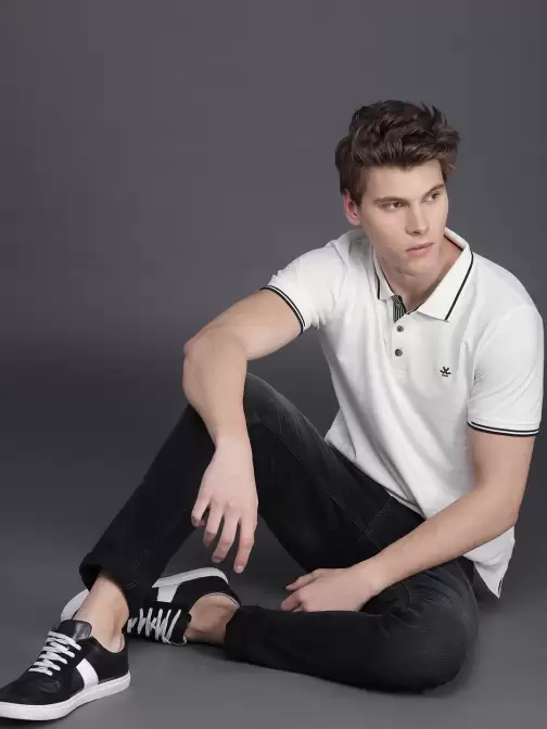 Men Slim Polo Collar Cotton Pure Cotton T-shirt - image 5