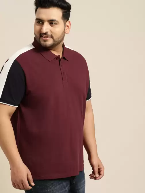 Plus Size Solid Polo Collar T-shirt - image 5