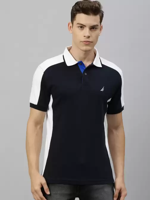 Solid Polo Collar Pure Cotton T-shirt - image 5