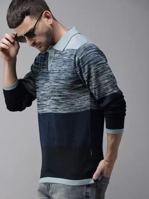 Colourblocked Polo Collar T-shirt - image 5