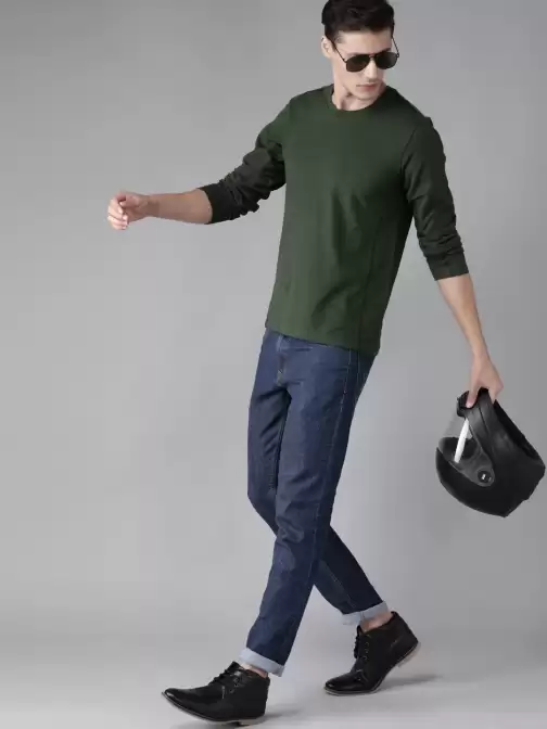 Solid Round Neck Pure Cotton T-shirt - image 5