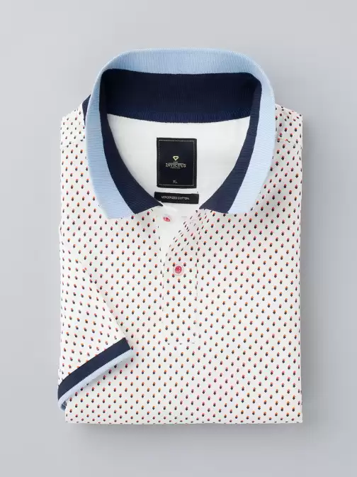 Printed Polo Collar Pure Cotton T-shirt - image 5