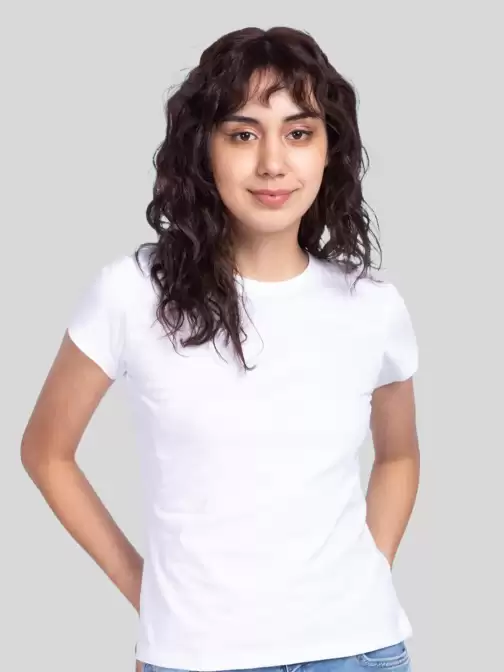 Solid Round Neck Pure Cotton T-shirt - image 5