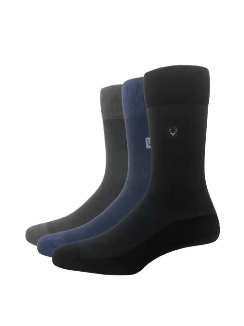 Men Pack Of 3 Solid Calf-Length Socks - image 5