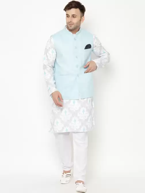 Men Printed Kurta with Pyjamas - image 5