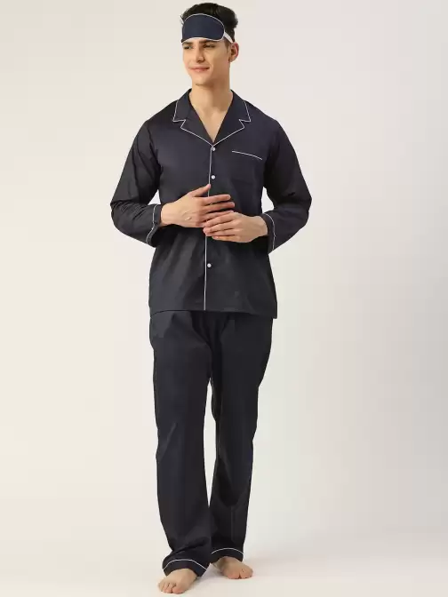 Men Pyjama Set & Sleeping Mask - image 5
