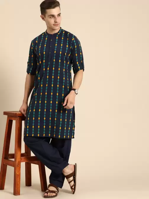 Men Printed Kurta with Salwar - image 5