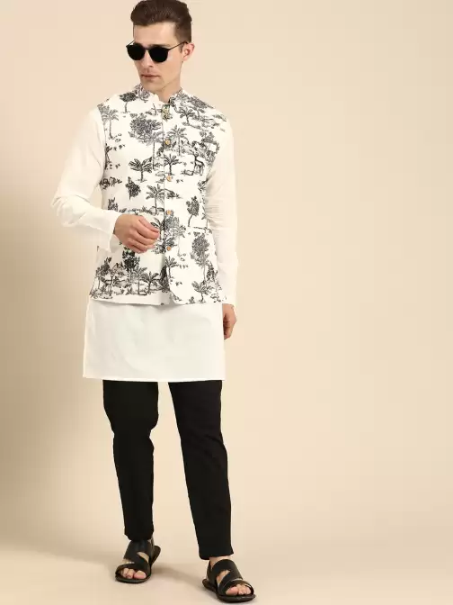 Men Printed Kurta with Trousers - image 5