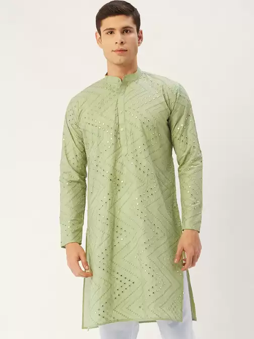 Men Ethnic Motifs Embroidered Kurta - image 5