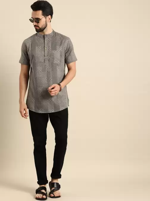 Men Geometric Printed Kurta - image 5