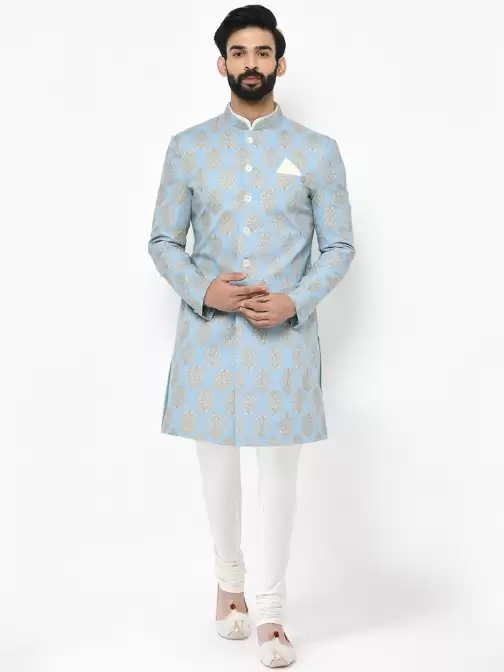 Men Printed Sherwani Set - image 5