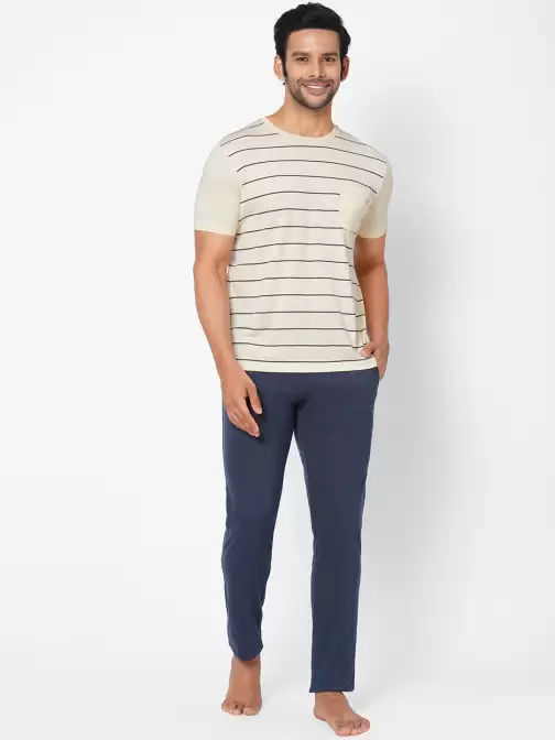 Men Striped Night suit - image 5