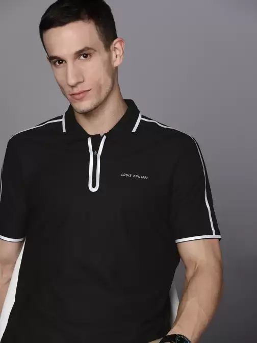 Men Solid Polo Collar T-shirt - image 5